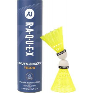Volants De Badminton En Plumes De Nylon Tube De 6 Volants En Li&egrave;ge Naturel-Trois Options De Vitesse-Volants Blancs Ou Jaunes &iquest;Volants De Badminton Durables Pour L'int&eacute;rieur Et L'ext&eacute;rieur.[B1538] - Neuf