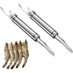 Lbgwp60-2 Pcs,Shrimp Line Knife,Crevettes Couteau,Éplucheur De Crevettes,Outil D'épluchage D'éplucheur De Crevettes En Acier Inoxydable,Machine D'épluchage De Crevettes,Outil De Nettoyage De Crevette - Neuf