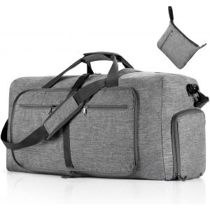 Acdsgd-Sac De Voyage Hommes/Femmes 85l Pliable Sac De Sport Gym Grande Sac Weekend &Agrave; Bandouli&egrave;re Avec Compartiment &Agrave; Chaussures L&eacute;ger Sac D'h&ocirc;pital Oxford Sac De Fitness Pour Travail Sport Gris - Neuf