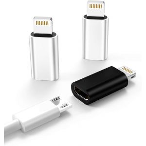 MEVRONISSHOP-Lot de 3 adaptateurs Micro USB vers Lightning, Adaptateur Lightning m&acirc;le vers Micro USB Femelle pour iPhone 7 8 Plus se2 x XR XS 14 13 12 11 Mini Pro Max pour iPad connecteur convertisse - Neuf
