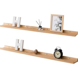 Étagère Murale, 30cm Étagère Flottante En Bois De Chêne Massif, Rustique Etagere Bois Pour Salon, Cuisine, Chambre, Salle De Bain - Neuf