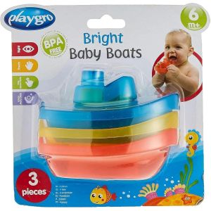 Kal-Bateaux De Bain, 3 Pièces, Sans Bpa, Dès 6 Mois, Bright Baby Boats, Bleu/Rouge/Jaune, 40146 - Neuf
