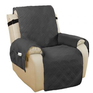Fauteuil Inclinable Couvre Imperméable À L'eau Avec Anti-Saut De Meubles Protecteur De Canapé Housse Pour Enfants, Lit De Couvertures Pour Les Chiens (Gris Foncé) - Neuf