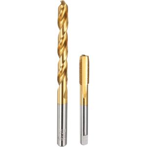 YEMAESRE-Ensemble De Tarauds Et Forets,1 Pièce M8 X 0,75 À Filetage Droit Et 1 Foret Hélicoïdal De 7,2 Mm,Revêtement En Titane Hss-6542 - Neuf