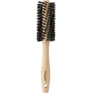 Meimie-- Brosse Brushing En Bois - Brosse Brushing Diamètre Moyen - Brosse À Cheveux En Bois - Brosse Brushing Double Picots Nylon Et Sanglier - Brushing Express - Cheveux Lisses Et Brillants - Neuf