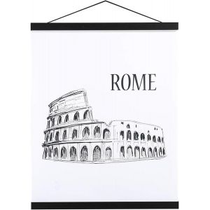 FCHHK-A2 Cadre Photo Magnétique 45 cm, Cadre Poster Porte Affiches 45x60 45x30 Aimanté en Bois Naturel pour Affiche Cadre Magnetique Cadre Affiche Cadre Suspendu (45cm, Noir) - Neuf