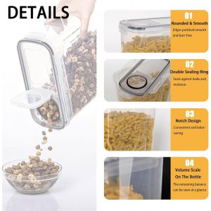 4 Pi&egrave;ce Bocaux Hermetiques Alimentaires En Plastique Scell&eacute;e,Boite De Conservation Alimentaire Cuisine,Bo&icirc;tes De Rangement Alimentaire Herm&eacute;tiques Avec Couvercle,Pour Muesli,Cornflakes - Neuf