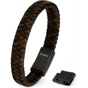 Bracelet En Cuir Pour Homme Et Femme - Bracelet En Cuir V&eacute;ritable Avec Fermeture &Agrave; Crochet En Acier Inoxydable - Qualit&eacute; Sup&eacute;rieure - Fabriqu&eacute; En Allemagne ((21 Cm - L), Marron) - Neuf