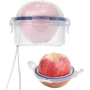 Lot De 2 Conteneur De Rangement De Fruits,Boîte À Pommes En Plastique,Boîte De Conservation Pour Citrons,Boules De Conservation Ail,Sans Bpa,Pour Le Transport De Pommes D'oranges Et De Raisins - Neuf