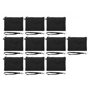 10PCS Toile Sac &Agrave; Cosm&eacute;tiques avec Lani&egrave;re Noire Portable Polyvalent Blanc DIY Artisanat Sac pour Voyage Trousse De Maquillage Noir - Neuf