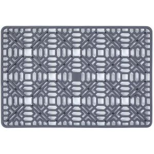 Tapis D'&eacute;vier, Tapis De S&eacute;chage Antid&eacute;rapant En Silicone R&eacute;sistant &Agrave; La Chaleur, Tapis D'&eacute;gouttage En Silicone Gris, Pliable, 40 &times; 27 Cm - Neuf