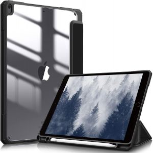 ELVORIX-Coque Compatible avec iPad Air 3&egrave;me G&eacute;n&eacute;ration 2019 / iPad Pro 2017 10.5 Pouces - [Rangement de Pencil] Housse Transparent Etui Antichoc Veille/R&eacute;veil Automatique, Noir - Neuf
