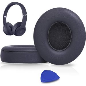 KAL-Coussinets D'Oreille, Oreillettes De Remplacement Pour Beats Solo 2 & Solo 3 Sans Fil Casque Supra-Auriculaire, Cache-Oreilles Couverts En Cuir Protéine, Supression De Bruit Mousse À Mémoire - Neuf