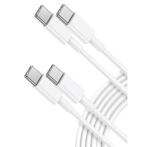 2Pcs 2m Câble USB C vers USB C 100W Câble Chargeur USB C Charge Rapide pour Samsung Xiaomi Huawei Câble TYPE C pour MacBook Air iPad Pro Google Pixel 7, Fil Usb Type C Blanc - Neuf