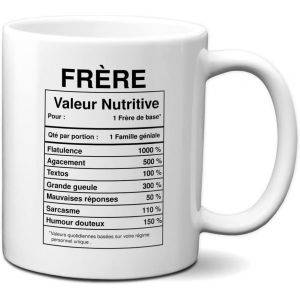 Eryi-Tasse-Mug Cadeau Frère -Étiquette Valeur Nutritive Exceptionnelle- Idée Cadeau Humour Frère Original Anniversaire Fête - Neuf