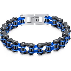 Eryi-Bracelet De Vélo Pour Homme - Chaîne De Motard De Moto En Acier Inoxydable, Lien De Punk Rock, Bijoux Pour Hommes Et Garçons - Neuf