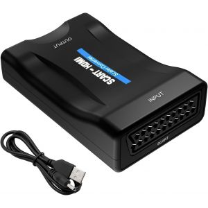 Scart Vers Hdmi Convertisseur, Péritel Vers Hdmi Adaptateur, Scart Converter Audio Vidéo Hd 720P/1080P Pour Hdtv Stb Vhs Xbox Ps3 Sky Blu-Ray Dvd Wii Tv Vcr, Compatible Pal Ntsc Plug And Pla[Z59] - Neuf