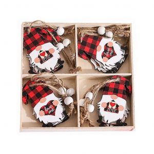 12 Valentine Gnomes Ornements en Bois Gnome-Elfe Pendentif Balises pour la saint-Valentin-D&eacute;cors - Neuf