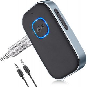 Recepteur Bluetooth 5.3 Voiture, Adaptateur Bluetooth Voiture 3,5mm Aux Jack Avec Sans Fil Réduction Du Bruit Pour Stéréo Voiture/Stéréo Domestique/Casque Filaire/Haut-Parleur/Mains Libres - Neuf