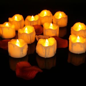 Des Bougies LED avec Minuterie, un Pack de 12 Bougies LED &agrave; Piles, 6 Heures et 18 Heures, &Eacute;lectrique sans flamme de la Bougie Faux LED Flamme Vacillante de la Bougie pour No&euml;l, Mariage(Lumi&egrave;re Jaune) - Neuf