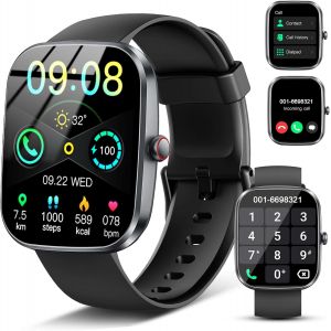 Montre intelligente pour homme femme 2025 avec appels Bluetooth, 1,91"" Montre intelligente avec cardiofr&eacute;quencem&egrave;tre/moniteur de sommeil/podom&egrave;tre, 110 modes sport, bracelet d'activit&eacute; pour iOS - Neuf
