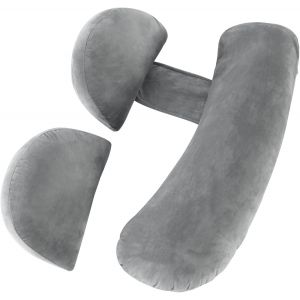 Kalanka-Oreiller De Grossesse Pour Dormir U2013 Oreiller De Grossesse Pour Le Dos, Les Hanches Et Les Jambes, Oreiller De Maternité En Velours Doux Pour Femme Enceinte, Amovible Et Réglable Avec Hou - Neuf