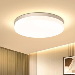 ERYI-Plafonnier Led Rond 36W, 3600Lm, 3000K, Luminaire Plafonniers Étanche Ip44, Éclairage De Plafond Intérieur Pour Salon, Chambre, Cuisine, Salle De Bain, Ø23Cm - Neuf