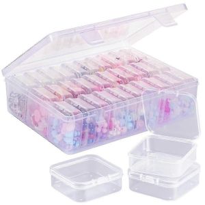 Bo&icirc;te Organisatrice De Perles,Une Grande Bo&icirc;te Transparente Avec 30 Petits Contenants De Stockage En Plastique Transparent,Bo&icirc;te De Rangement D'artisanat Portable - Neuf