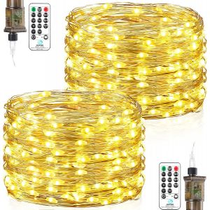 Guirlande Lumineuse, 2 Pièces 18m 150led Guirlande Lumineuse Intérieur Prise 8 Modes Étanche Avec Minuterie Lumières De Noël Pour Décoration Intérieure Extérieure, Sapin Fête Maison Soirée - Neuf