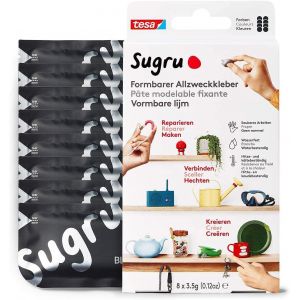 By P&acirc;te Fixante Polyvalente &Agrave; Modeler En Lot De 8 X 3.5 G P&acirc;te Durcissante Adh&eacute;sive Polyvalente Pour R&eacute;parer,Coller Et Sans Percer Noir - Neuf