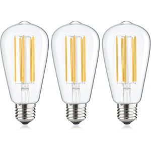 St64 E27 15 W Led Vintage Filament Edison Vis Lumière Blanc Froid 6000 K Équivalent 130 W Lampe À Cage D'Écureuil À Led Non Dimmable Pour Pendants (Lot De 3)[AMP746612] - Neuf