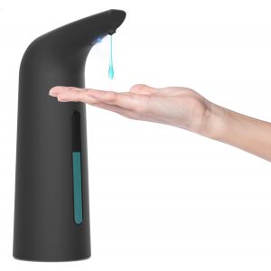 KAL-Distributeur Savon Automatique 4 Niveaux Réglables Distributeur Savon Electrique Avec Capteur Ipx6 Distributeur De Savon Etanche Pour Cuisine Et Salle De Bain Hôtel Restaurant (400Ml - Noir) - Neuf