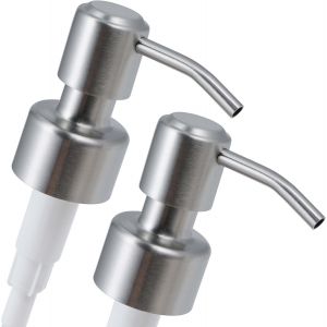 KAL-Pompe Pour Distributeur De Savon Liquide 'Roma' - Pomp De Rechange Ou Pour Upcycling En Acier Inox Avec Filetage De 28 Mm (Argent Brossé) - Neuf
