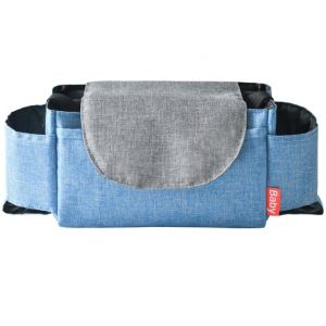 Sac Pour Poussette, Porte-Biberon, Organiseur, Sac De Rangement Suspendu, Sac Pour Gobelet, Sac Pour Fauteuil Roulant (Bleu) - Neuf