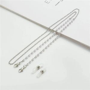Cha&icirc;ne De Lunettes En Perles Pour Femmes, Cha&icirc;ne De Lunettes D'&eacute;t&eacute;, Marguerite, Fleur, Pendentif, Masque, Sangle, Collier Fait &Agrave; La Main, Lani&egrave;re De Lunettes De Soleil--05-Silver - Neuf