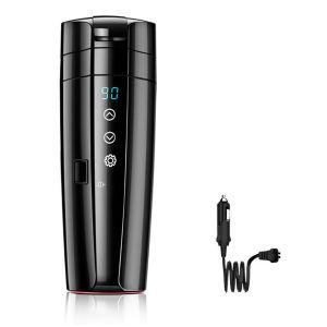 Tasse Chauffante Pour Voiture 12v/24v, Mug De Voyage Chauffant En Acier Inoxydable 400ml Avec Contr&ocirc;le Intelligent De La Temp&eacute;rature. - Neuf