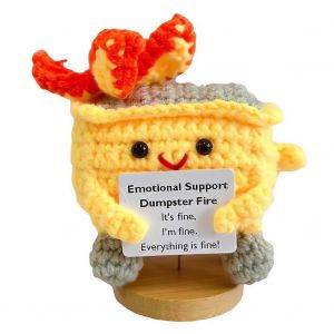 Crochet Positive Poup&eacute;e Mignon Benne &Agrave; Ordures Feu Crochet Poup&eacute;e Jaune - Neuf