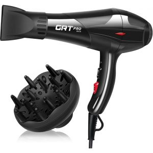 S&egrave;che Cheveux Professionnel 3500w, S&egrave;che-Cheveux Ionique C&eacute;ramique Avec Diffuseur, Puissant Ac Moteur 3 Niveaux De Temp&eacute;rature 2 Vitesses (Noir) - Neuf