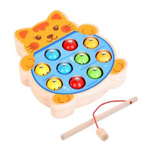 Jeu de p&ecirc;che magn&eacute;tique pour enfants, jouet &eacute;ducatif pr&eacute;coce, jeu de capture de poissons, vie marine, jeu &eacute;ducatif pr&eacute;coce parent-enfant-p&ecirc;che au chaton - Neuf