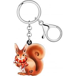 KAL-Porte-Clés En Acrylique Animal Mignon Escargot Renard Écureuil Girafe Bijoux Cadeaux Pour Les Femmes Filles Porte-Monnaie Clés De Voiture - Neuf