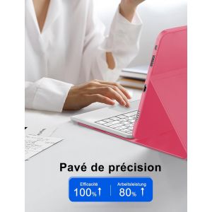 Clavier Pour Honor Pad X8a 11 Pouces - Clavier R&eacute;tro-&Eacute;clair&eacute; Fran&ccedil;ais Azerty Avec Multi-Touch, Coque Clavier Pour Honor Pad X8a 11 Pouces, B&eacute;gonia Rouge - Neuf