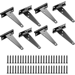 8 Pi&egrave;ces Charni&egrave;re en T de Porte, 4 Pouces Charni&egrave;re de Portail de Jardin, Charni&egrave;res Pliantes en Acier Inoxydable avec Vis, Charni&egrave;res Gond Porte pour Portes de Cabanon (T) - Neuf