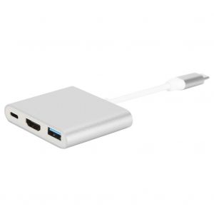 Convertisseur Type-C vers HDMiUSB3.1, coque en alliage d'aluminium, compact, multiport, prise en charge 1080P (argent) - Neuf