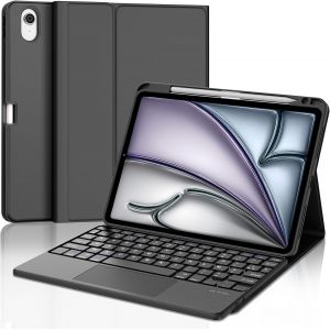 Clavier Ipad Air 11 Pouces M3/M2 (2025/2024), Coque Clavier Azerty Français Rétroéclairé 7 Couleurs, Étui Clavier Détachable Sans Fil Bluetooth Pour Ipad Air 11 M2 2024/M3 2025 11 Pouces, Noir - Neuf