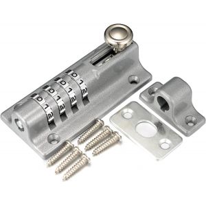 Cheng-® Verrou De Porte À Combinaison Haute Sécurité À 4 Chiffres Pour Abris De Jardin, Renforcement De Maison, Granges, Clôtures, Sécurité Enfants, Armoires, Ateliers - Neuf