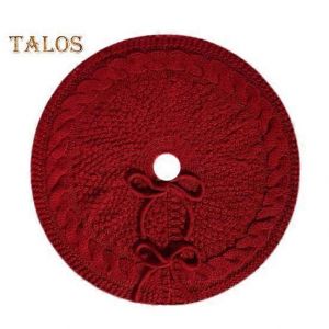 Jupe de sapin de No&euml;l tricot&eacute;e, petite jupe ronde en maille torsad&eacute;e &eacute;paisse, d&eacute;coration rustique pour les f&ecirc;tes de fin d'ann&eacute;e &agrave; la maison ou &agrave; la ferme. - Neuf