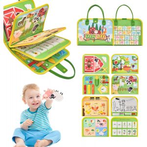 JGD-Busy Board Francais, Jouet Bebe 1 an Busy Board &Acirc;ge 1 an avec 8 C&ocirc;t&eacute;s Planche, Livre Enfant 2 Ans, Jeux Educatif 2 Ans, Quiet Book, Cadeau pour Enfants Gar&ccedil;on Fille 1-3 Ans - Neuf
