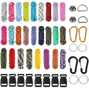 Kalanka-Paracord Set 550 Corde De Nylon, Paracord 26 Couleurs Multifonctionnelle Comprend La Boucle De Corde Et Des Aiguilles À Coudre, Convient Pour Fabrication Bracelet Bricolage Lanyard - Neuf