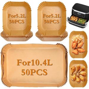 150 Pcs Papier Cuisson Air Fryer, Barquette Papier Sulfuris&eacute; Compatible Doublure Jetable Accessoires 10.4L Dual Zone 5.2L Sulfuris&eacute; Ninja Foodi Flex AF500EU/AF500EUCP - Neuf