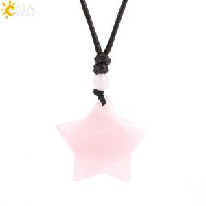Collier En Cristal Étoile De Guérison, Pendentif En Pierre Naturelle, ?il De Tigre, Améthyste, Quartz Rose, Obsidienne Noire, Pour Hommes Et Femmes, H301--Rose-Quartz - Neuf